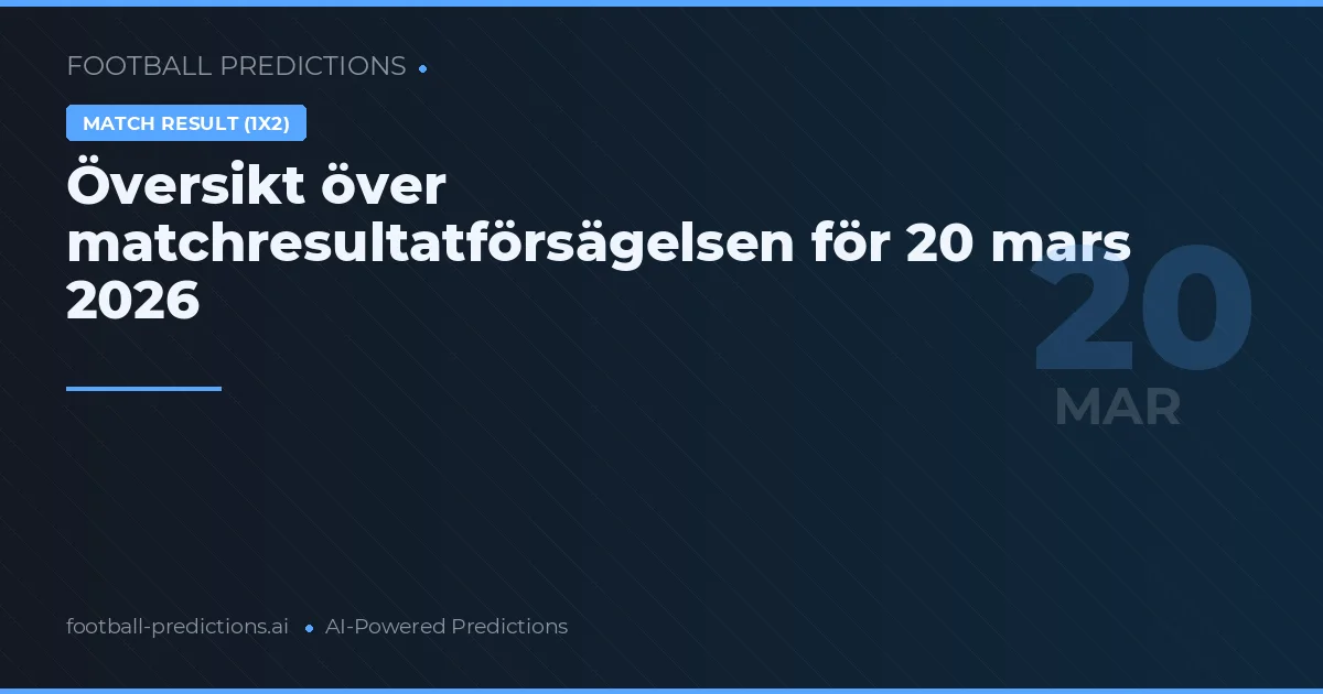 Översikt över matchresultatförsägelsen för 20 mars 2026