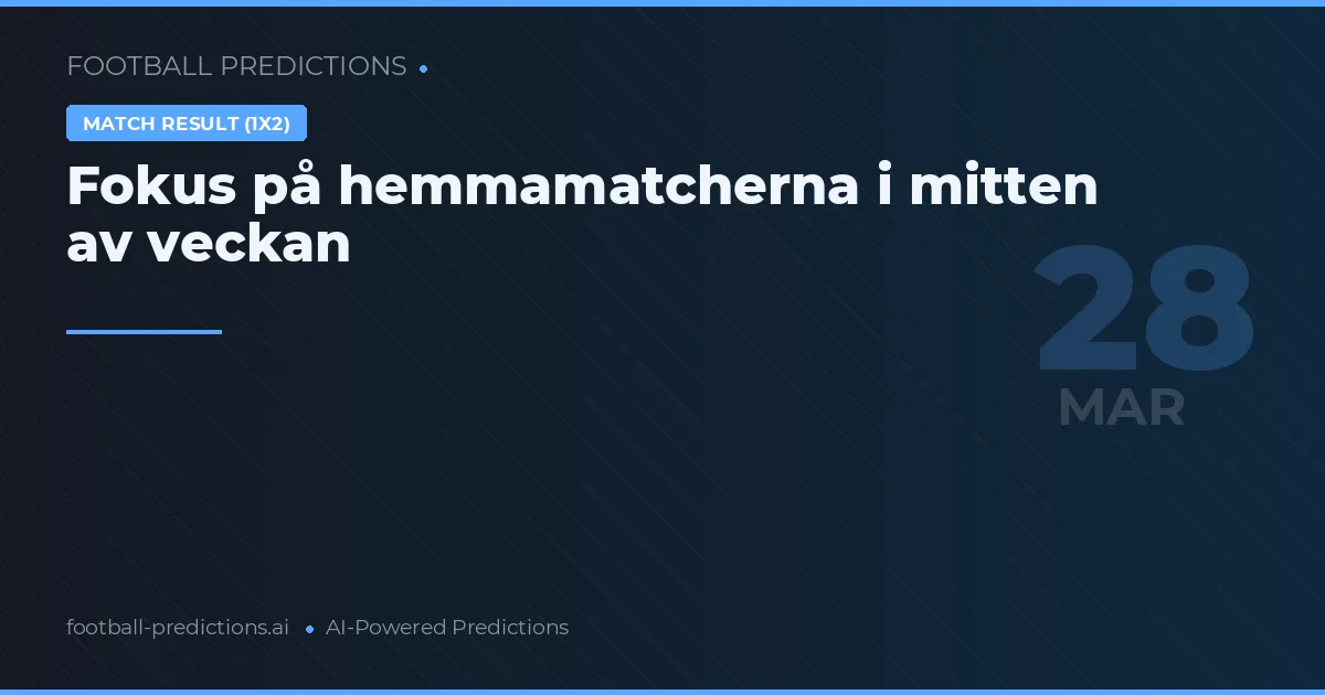 Fokus på hemmamatcherna i mitten av veckan