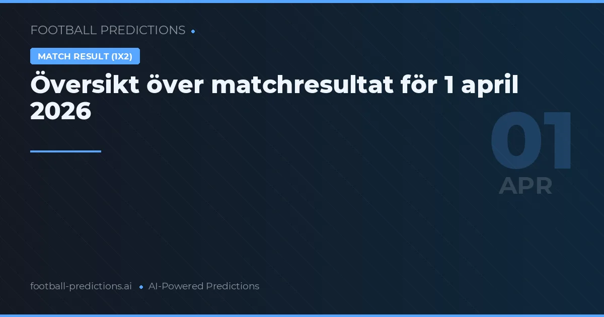 Översikt över matchresultat för 1 april 2026