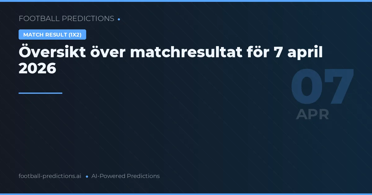 Översikt över matchresultat för 7 april 2026