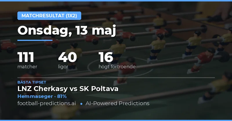Dagens överblick av fotbollsmatcherna den 13 maj