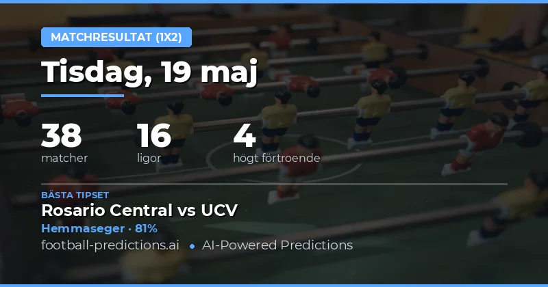 Fotbollstips och 1X2-prognoser för torsdagen den 19 maj 2026