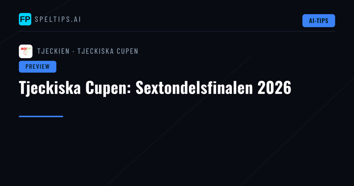 Tjeckiska Cupen: Sextondelsfinalen 2026