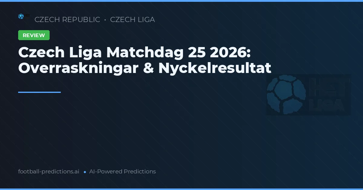 Czech Liga Matchdag 25 2026: Overraskningar & Nyckelresultat