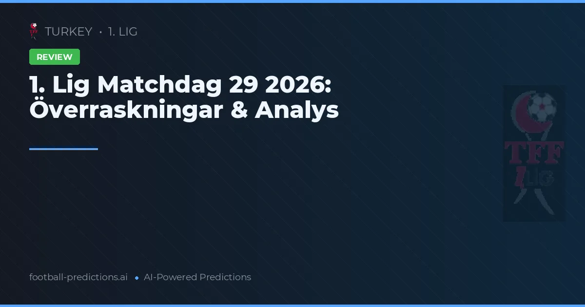 1. Lig Matchdag 29 2026: Överraskningar & Analys