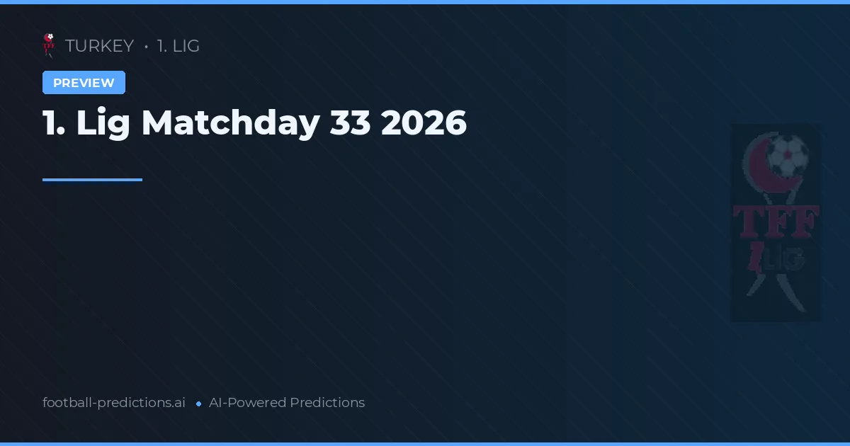 1. Lig Matchday 33 2026