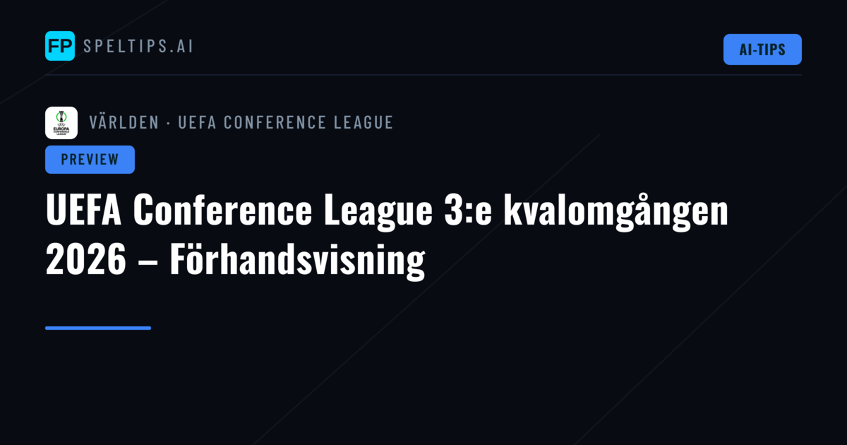 UEFA Conference League 3:e kvalomgången 2026 – Förhandsvisning