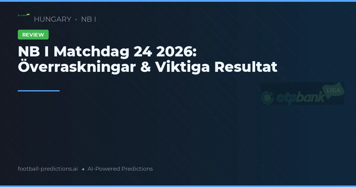 NB I Matchdag 24 2026: Överraskningar & Viktiga Resultat