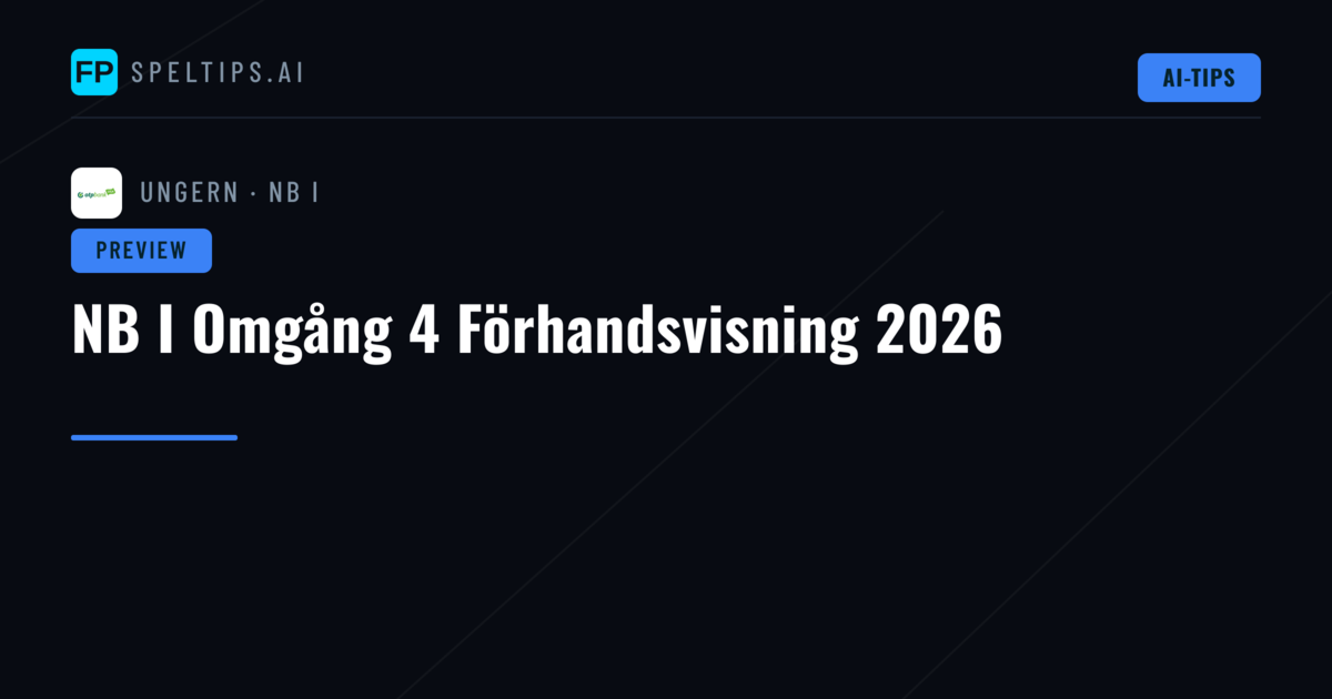 NB I Omgång 4 Förhandsvisning 2026