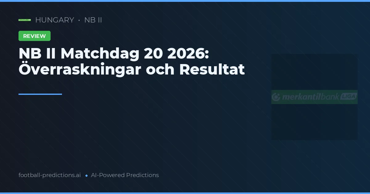 NB II Matchdag 20 2026: Överraskningar och Resultat