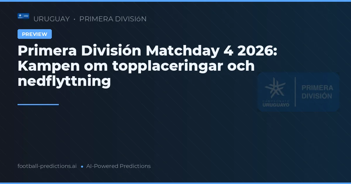 Primera División Matchday 4 2026: Kampen om topplaceringar och nedflyttning