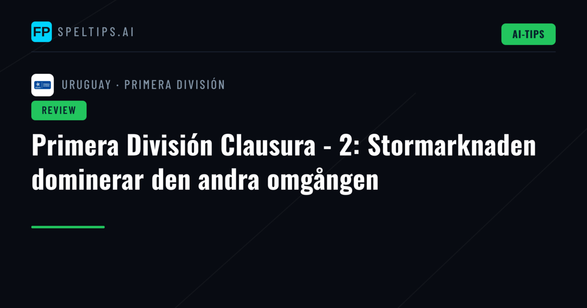 Primera División Clausura - 2: Stormarknaden dominerar den andra omgången