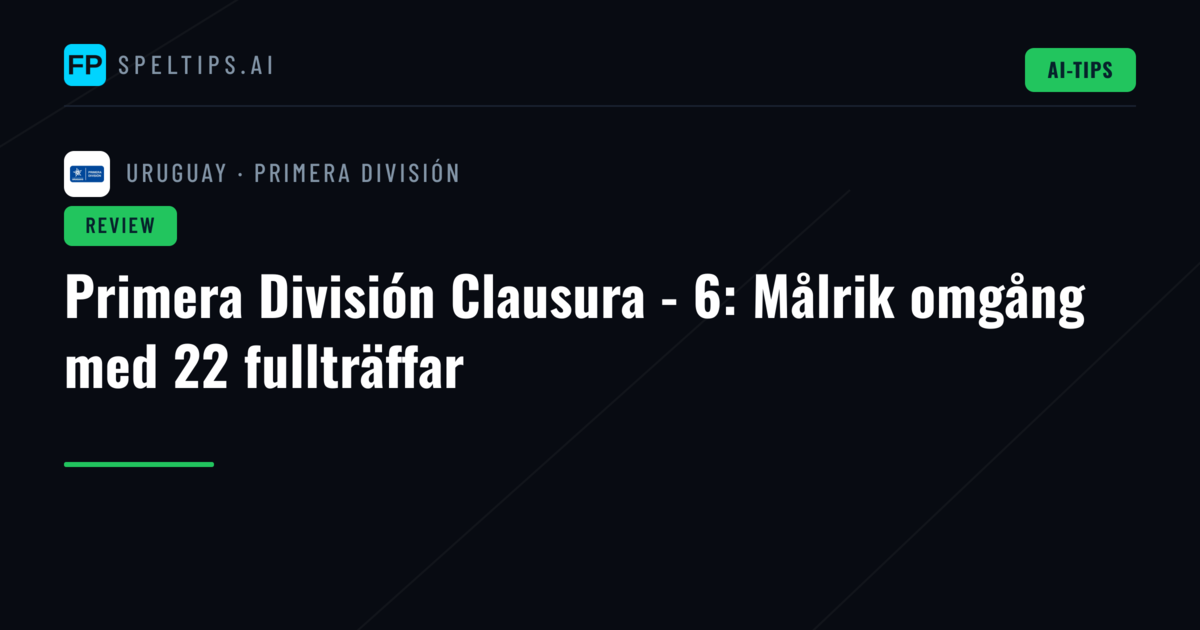 Primera División Clausura - 6: Målrik omgång med 22 fullträffar