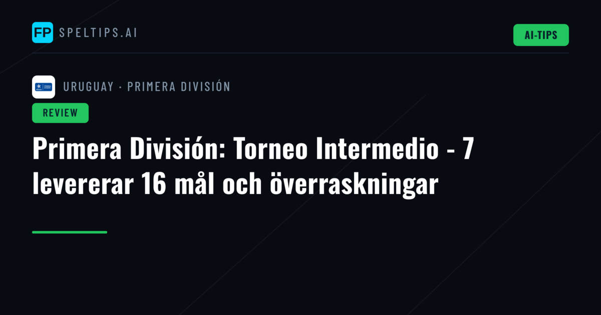 Primera División: Torneo Intermedio - 7 levererar 16 mål och överraskningar