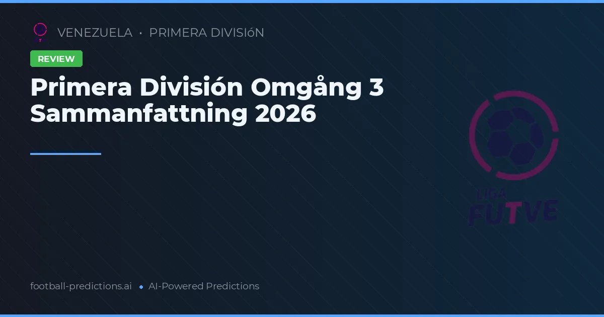 Primera División Omgång 3 Sammanfattning 2026