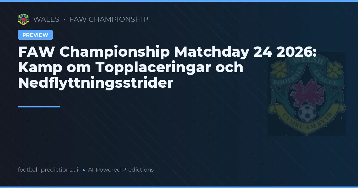 FAW Championship Matchday 24 2026: Kamp om Topplaceringar och Nedflyttningsstrider