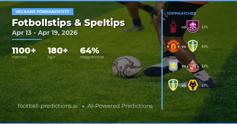Fotbollstips och Spelprognoser: Apr 13 – Apr 19, 2026