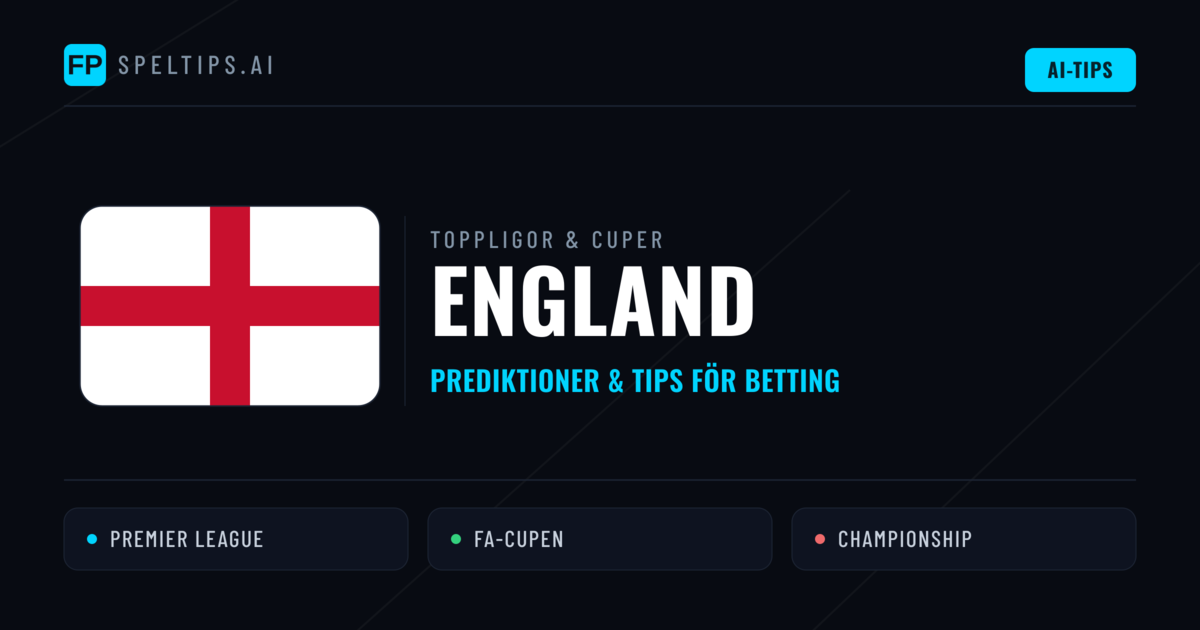 England Speltips & Prognoser