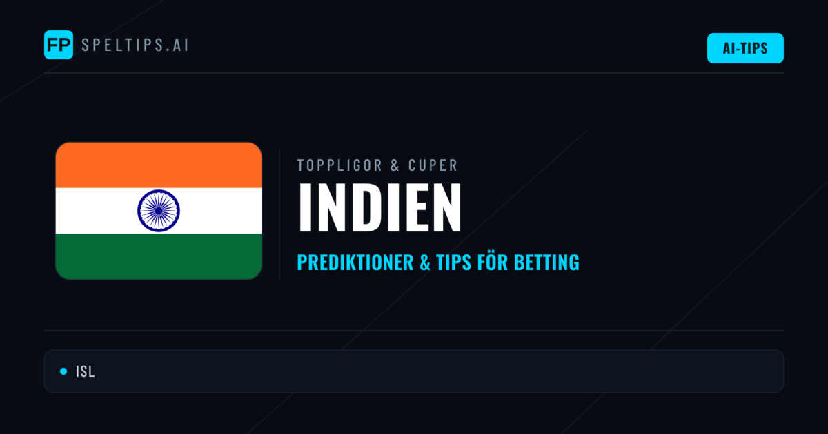 Indien Speltips & Prognoser
