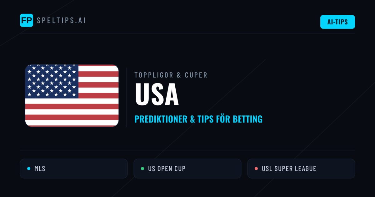 USA Speltips & Prognoser