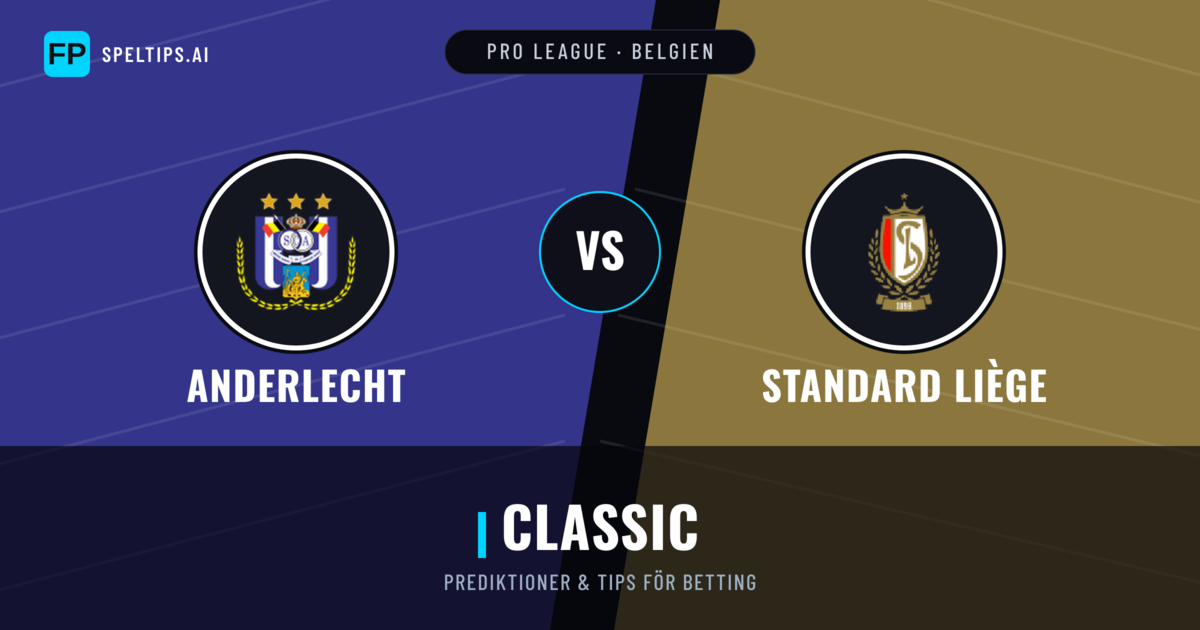 Anderlecht vs Standard Liège Prognoser & Statistik