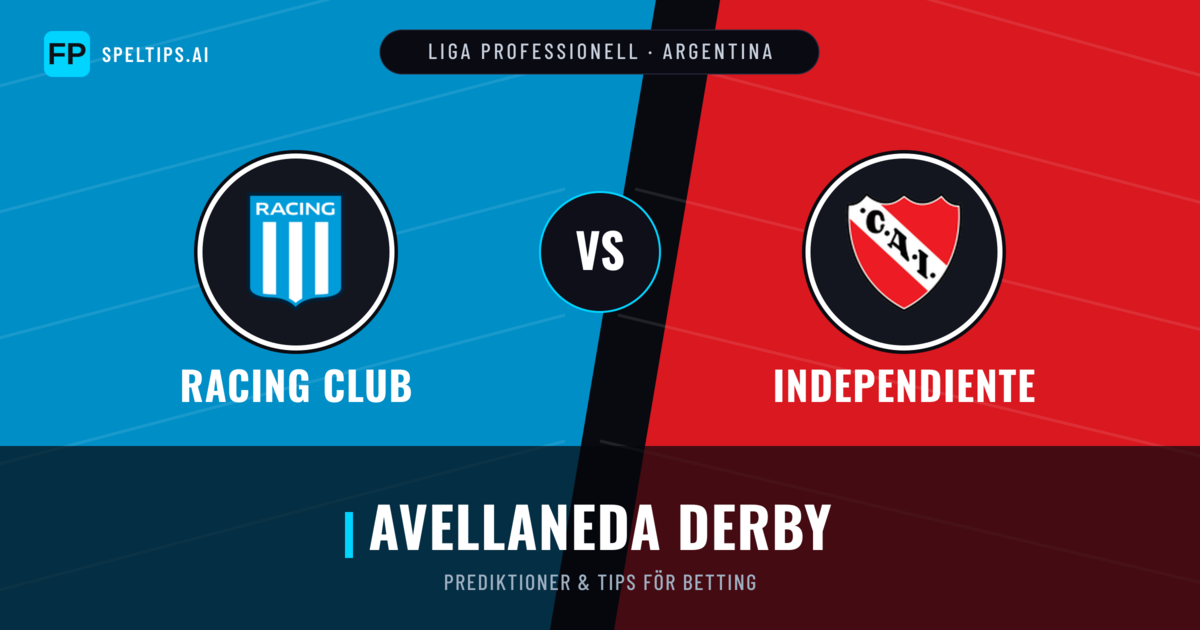Racing Club vs Independiente Prognoser & Statistik