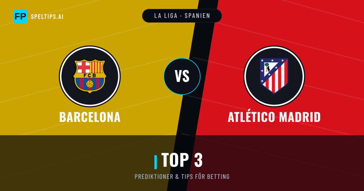 Barcelona vs Atlético Madrid Prognoser & Statistik