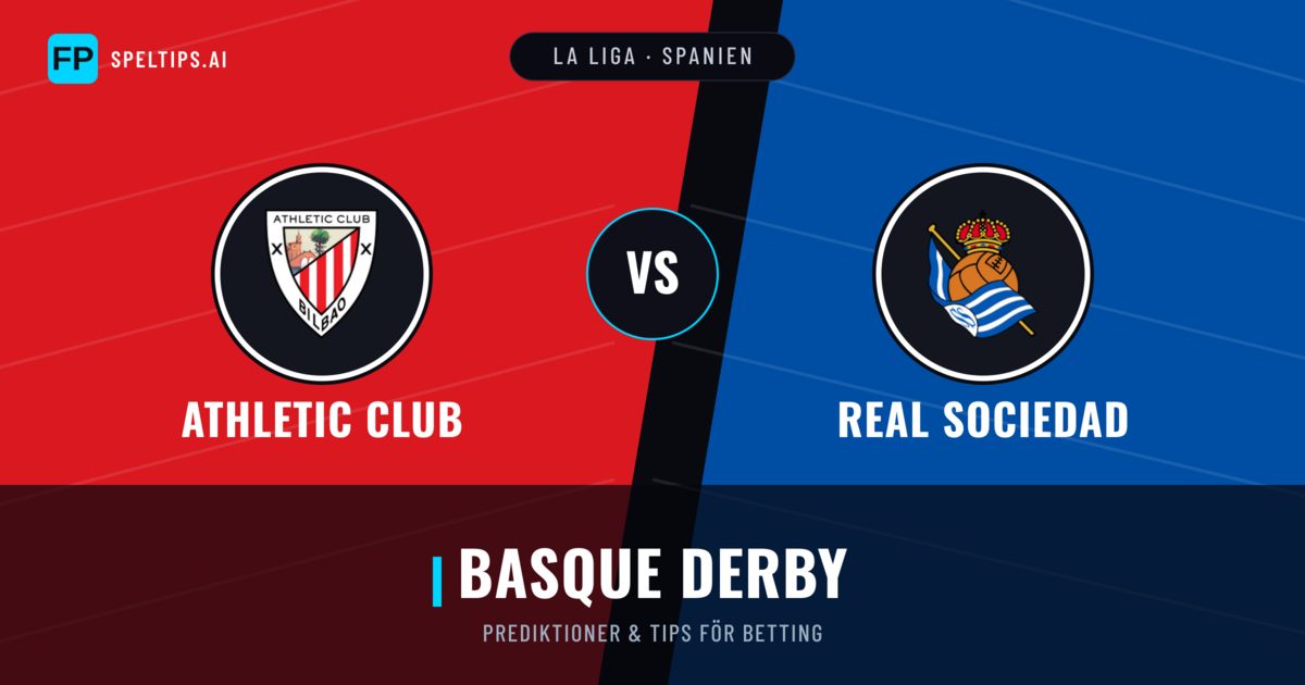Athletic Club vs Real Sociedad Prognoser & Statistik
