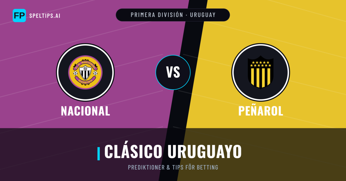 Nacional vs Peñarol Prognoser & Statistik