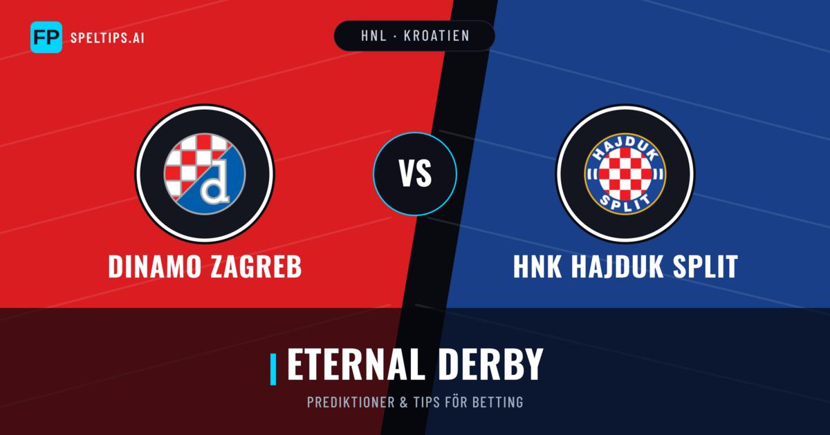 Dinamo Zagreb vs HNK Hajduk Split Prognoser & Statistik