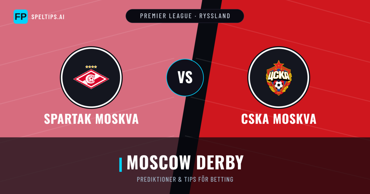Spartak Moskva vs CSKA Moskva Prognoser & Statistik