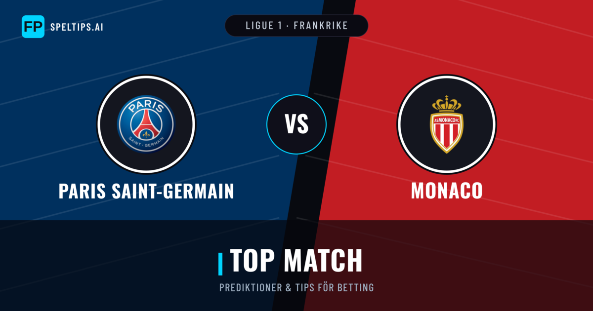 Paris Saint-Germain vs Monaco Prognoser & Statistik