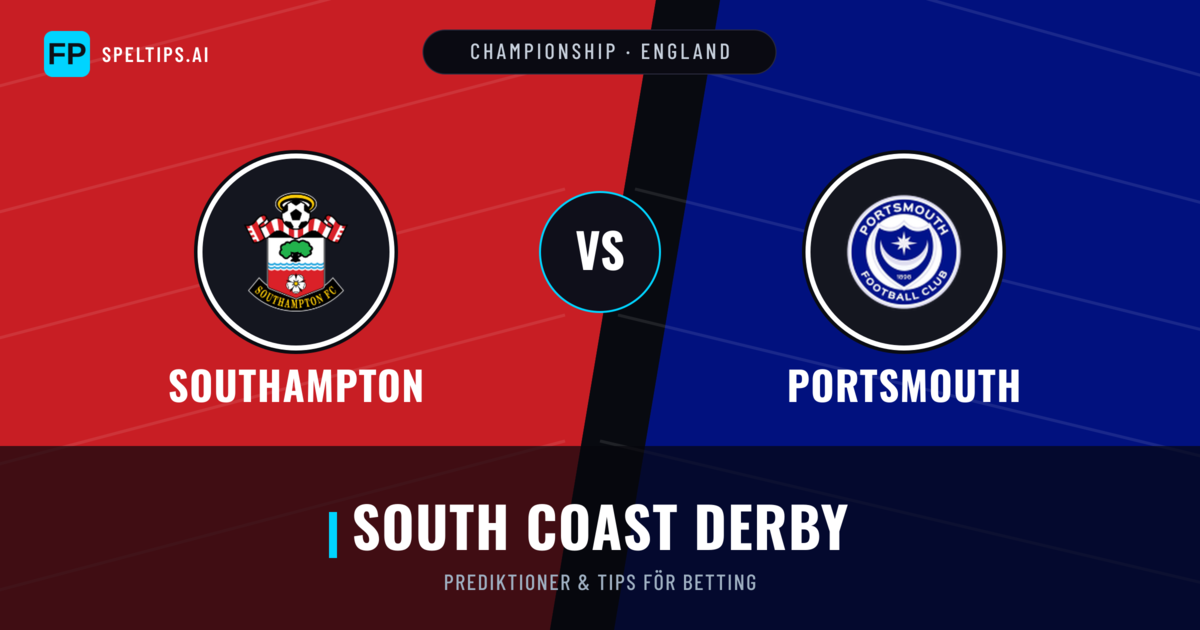 Southampton vs Portsmouth Prognoser & Statistik