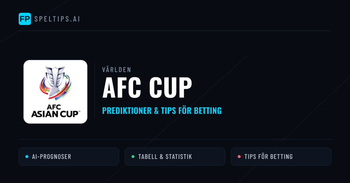 AFC Cup Tips & Spelförslag - Bästa tipsen för lången tips idag