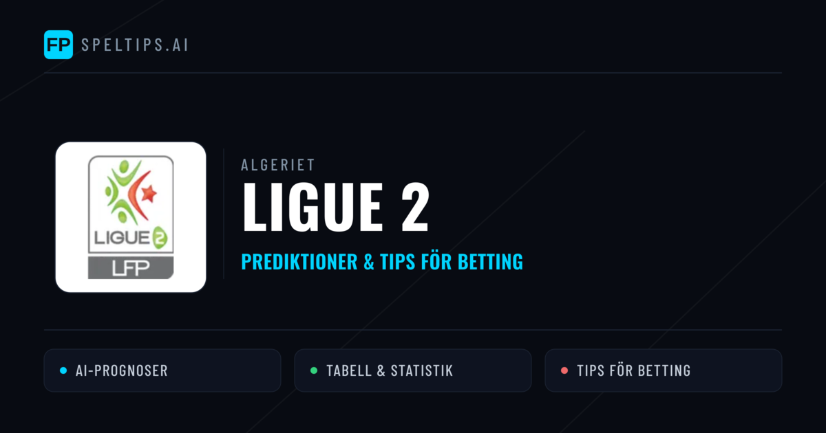 Algeriet Ligue 2 Tips & Spelförslag - Bästa tipsen för lången tips idag