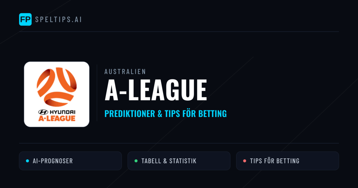Australien A-League Tips & Spelförslag - Bästa tipsen för lången tips idag