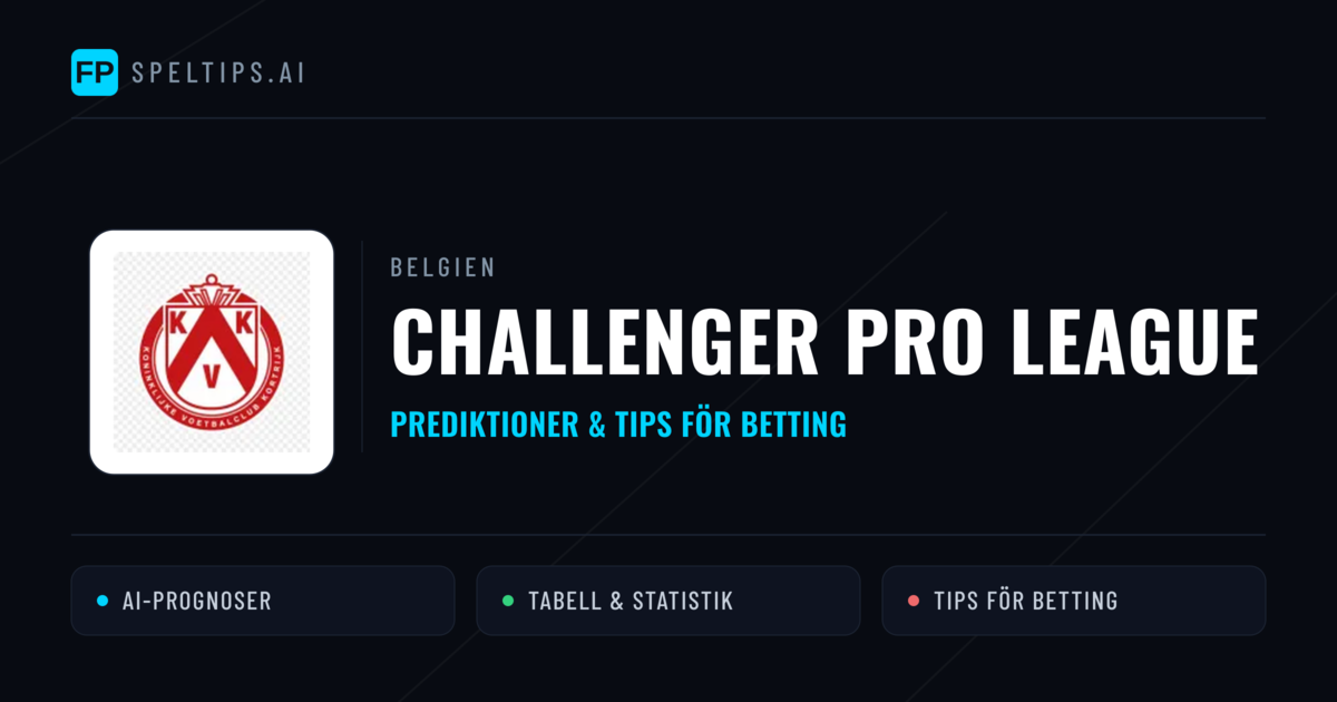 Belgien Challenger Pro League Tips & Spelförslag - Bästa tipsen för lången tips idag