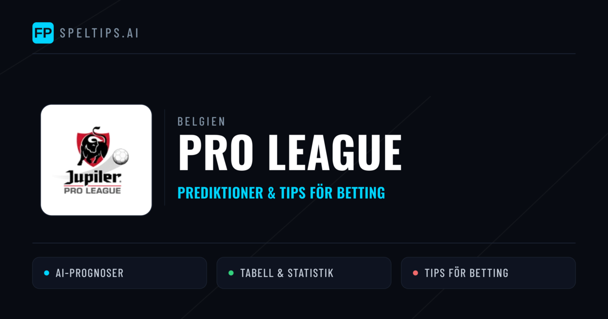 Belgien Pro League Tips & Spelförslag - Bästa tipsen för lången tips idag