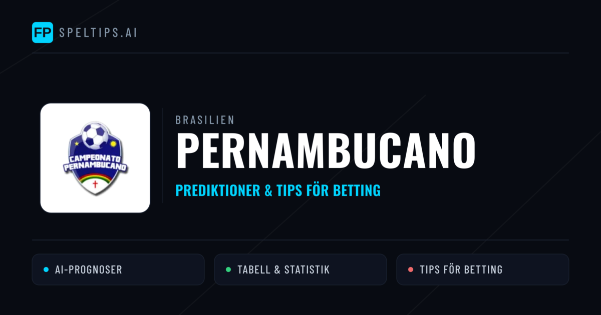 Brasilien Pernambucano Tips & Spelförslag - Bästa tipsen för lången tips idag