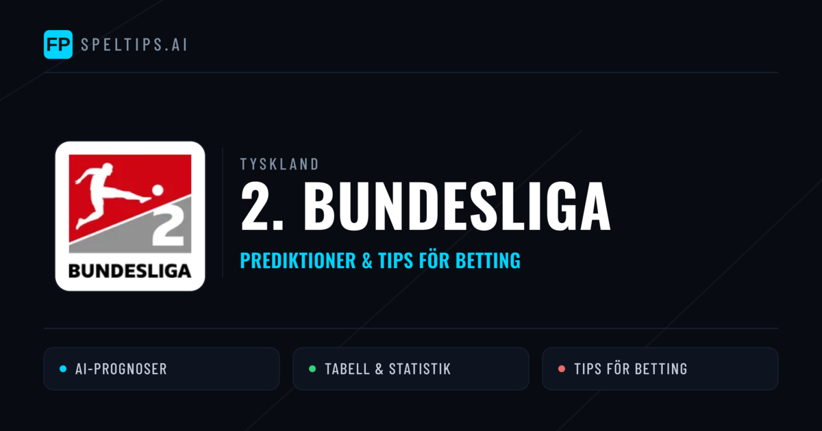 Tyskland 2. Bundesliga Tips & Spelförslag - Bästa tipsen för lången tips idag