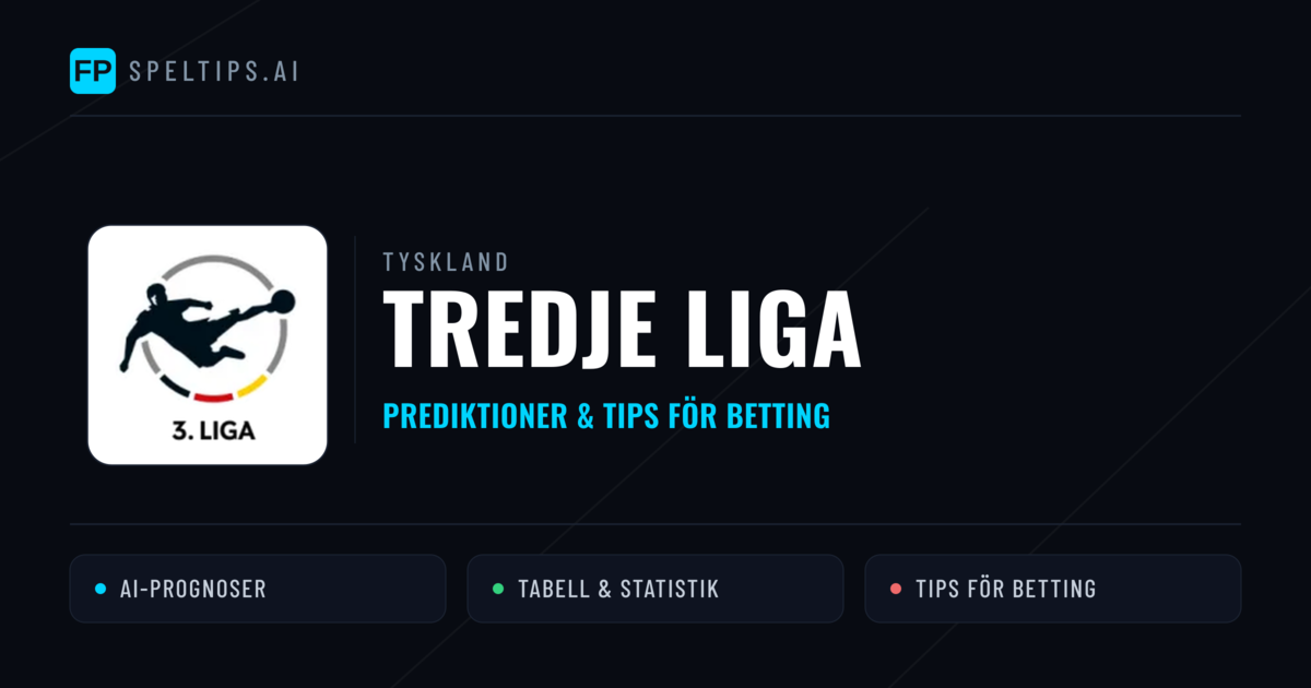 Tyskland Tredje Liga Tips & Spelförslag - Bästa tipsen för lången tips idag