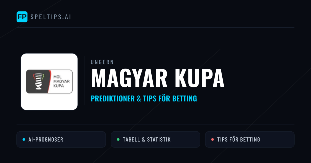 Ungern Magyar Kupa Tips & Spelförslag - Bästa tipsen för lången tips idag