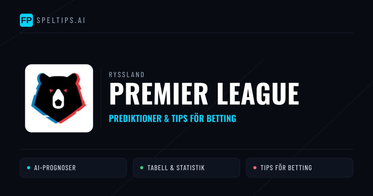 Ryssland Premier League Tips & Spelförslag - Bästa tipsen för lången tips idag