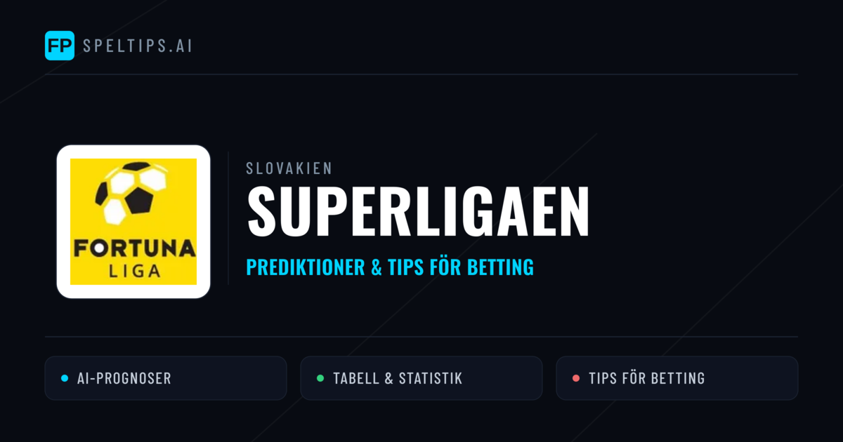 Slovakien Superligaen Tips & Spelförslag - Bästa tipsen för lången tips idag