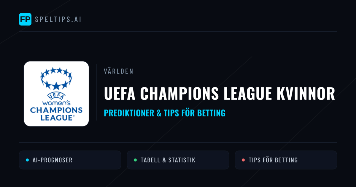 UEFA Champions League Kvinnor Tips & Spelförslag - Bästa tipsen för lången tips idag