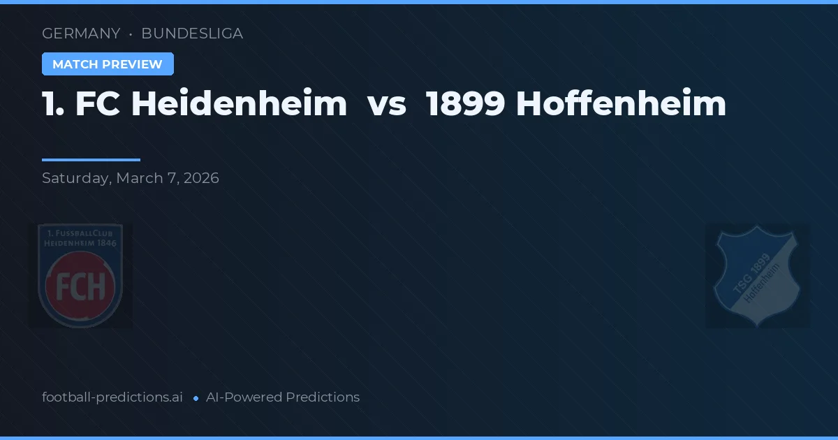 1. FC Heidenheim vs 1899 Hoffenheim — matchtips och förhandstitt