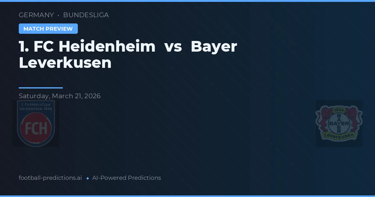 1. FC Heidenheim vs Bayer Leverkusen — matchtips och förhandstitt