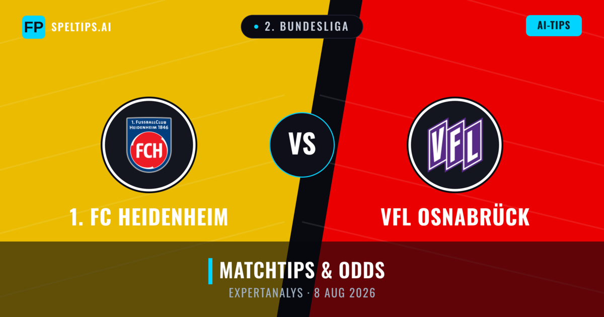 1. FC Heidenheim vs VfL Osnabrück — matchtips och förhandstitt