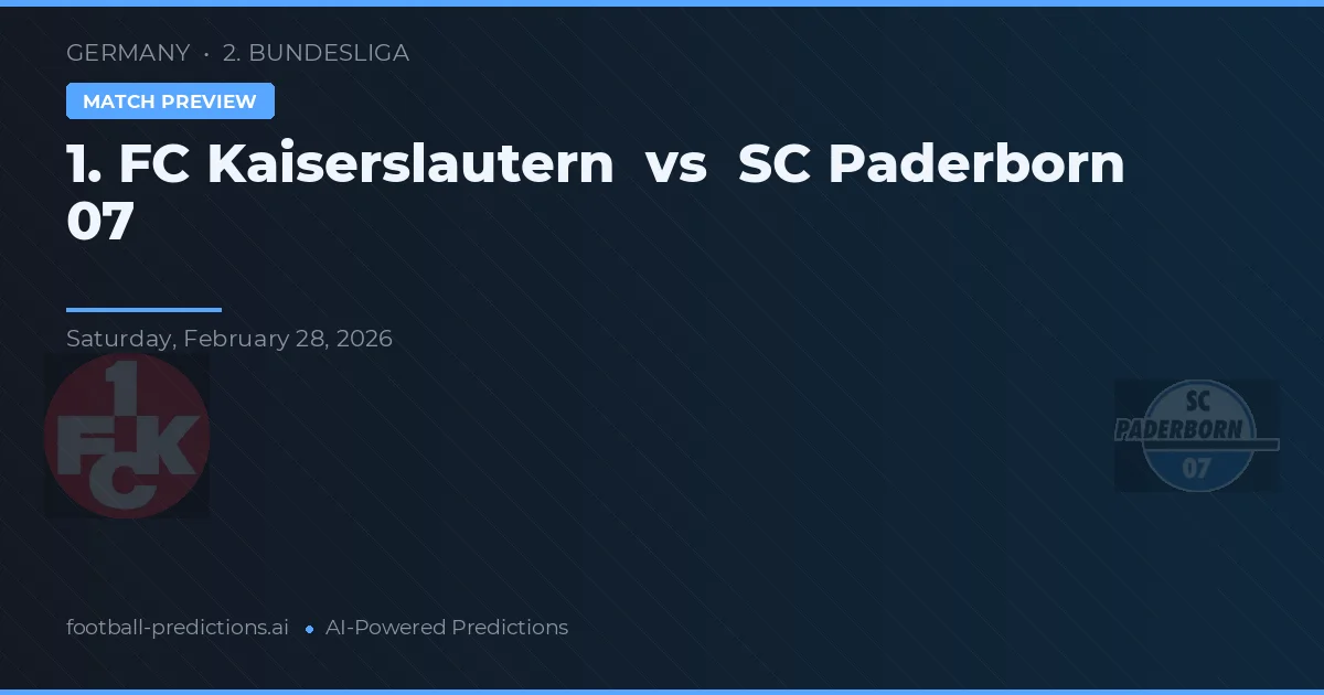 1. FC Kaiserslautern vs SC Paderborn 07 — matchtips och förhandstitt