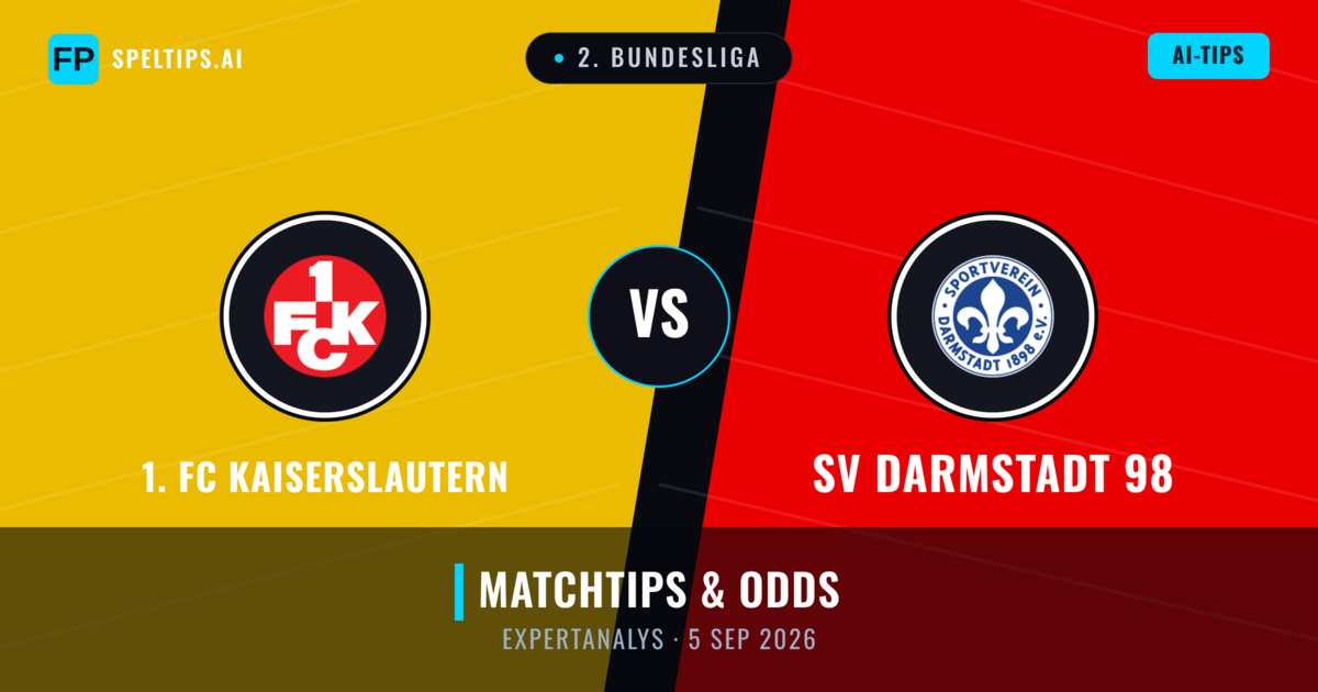 1. FC Kaiserslautern vs SV Darmstadt 98 — matchtips och förhandstitt